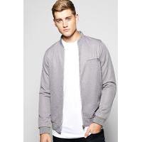 lined pique zip through jacket grey