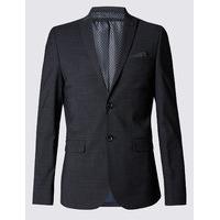 Limited Edition Charcoal Textured Modern Slim Fit Jacket