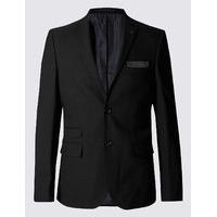 limited edition black textured modern slim fit jacket