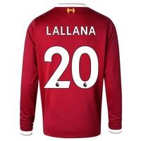 Liverpool Home Shirt 2017-18 - Long Sleeve - Kids with Lallana 20 prin, Red