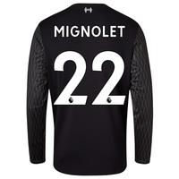 Liverpool Away Goalkeeper Shirt 2017-18 - Long Sleeve with Mignolet 22, Black