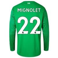 Liverpool Home Goalkeeper Shirt 2017-18 - Long Sleeve with Mignolet 22, Red