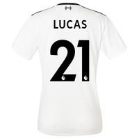 Liverpool Away Shirt 2017-18 - Womens with Lucas 21 printing, Black