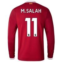 Liverpool Home Shirt 2017-18 - Long Sleeve with M.Salah 11 printing, Red