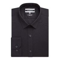 Limehaus Plain Black Slim Fit Shirt 14.5 Black