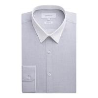 limehaus grey end on end slim fit shirt 185 grey