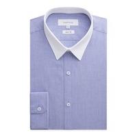 limehaus blue end on end slim fit shirt 16 blue