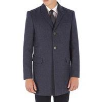 Limehaus Blue Donegal Slim Fit Overcoat 48R Blue