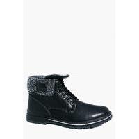 Lined Fold Down Boots - black