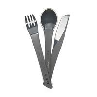 Lifeventure Ellipse Knife, Fork and Spoon Set - Grey, Grey