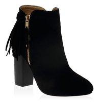 Lidida Heeled Boots Faux Suede, Black