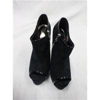 Lipsy Size 4 Black Suede Platform Stiletto Peep Toe Boots/Shoes Lipsy - Size: 4 - Black - Peep toe shoes
