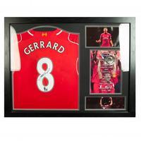 liverpool fc gerrard signed shirt honours framed