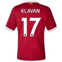 liverpool home elite shirt 2017 18 with klavan 17 printing red