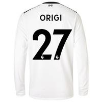 Liverpool Away Shirt 2017-18 - Long Sleeve with Origi 27 printing, Black