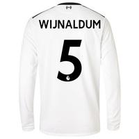 Liverpool Away Shirt 2017-18 - Long Sleeve with Wijnaldum 5 printing, Black