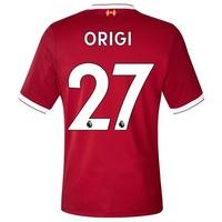 Liverpool Home Elite Shirt 2017-18 with Origi 27 printing, Red