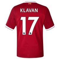 liverpool home shirt 2017 18 with klavan 17 printing red