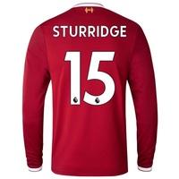 Liverpool Home Shirt 2017-18 - Long Sleeve with Sturridge 15 printing, Red