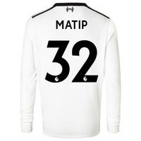 Liverpool Away Shirt 2017-18 - Long Sleeve - Kids with Matip 32 printi, Black