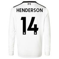 Liverpool Away Shirt 2017-18 - Long Sleeve - Kids with Henderson 14 pr, Black