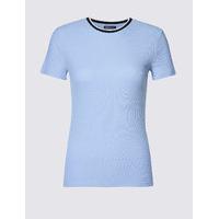 Limited Edition Contrasting Neckline Short Sleeve T-Shirt