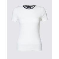 Limited Edition Contrasting Neckline Short Sleeve T-Shirt