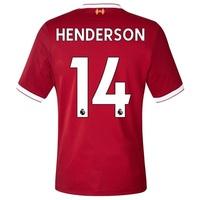 Liverpool Home Elite Shirt 2017-18 with Henderson 14 printing, Red