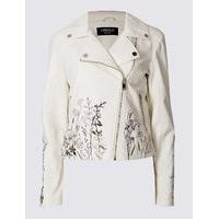 Limited Edition PU Floral Embroidered Jacket