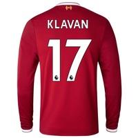 Liverpool Home Shirt 2017-18 - Long Sleeve with Klavan 17 printing, Red