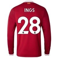 Liverpool Home Shirt 2017-18 - Long Sleeve with Ings 28 printing, Red