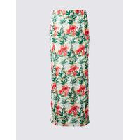 Limited Edition Printed Split Front Pencil Midi Skirt