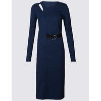 Limited Edition Cotton Blend Buckle Long Sleeve Wrap Dress