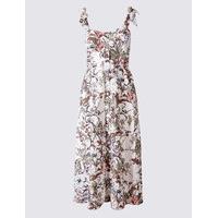 Limited Edition Pure Cotton Floral Print Shift Midi Dress