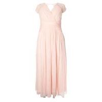 Little Mistress Pink Gathered Maxi Dress, Pink