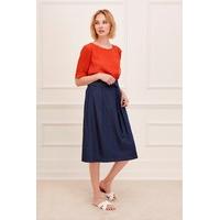 lightweight denim high waisted skirt