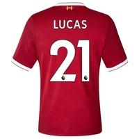 liverpool home elite shirt 2017 18 with lucas 21 printing red