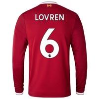 Liverpool Home Shirt 2017-18 - Long Sleeve with Lovren 6 printing, Red