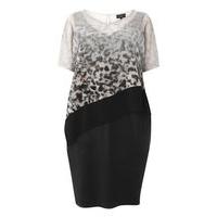 live unlimited black animal print ombre dress black