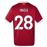 Liverpool Home Shirt 2017-18 - Kids with Ings 28 printing, Red