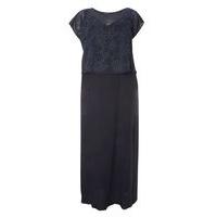 live unlimited navy blue embroidered maxi dress navy