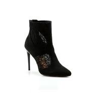 Lipstick Boutique Jessica Wright Aponni Black Micro-Suede Shoe Boots