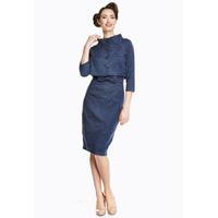 lindy bop maybelle jacquard twin set in navy