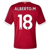 Liverpool Home Elite Shirt 2017-18 with Alberto.M 18 printing, Red