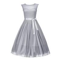 Lindy Bop Aphrodite Dove Grey Swing Dress