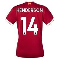 Liverpool Home Shirt 2017-18 - Womens with Henderson 14 printing, Red