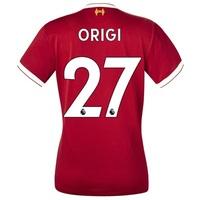 Liverpool Home Shirt 2017-18 - Womens with Origi 27 printing, Red