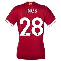 Liverpool Home Shirt 2017-18 - Womens with Ings 28 printing, Red