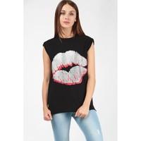 LIP PRINT OVERSIZED T-SHIRT