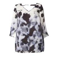 Live Unlimited Black Ombre Floral Top, Black